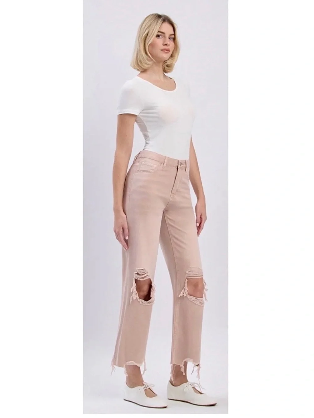NWT Vervet by Flying Monkey Leslie 90’s Vintage Flare Jeans Rose Pink Denim 30